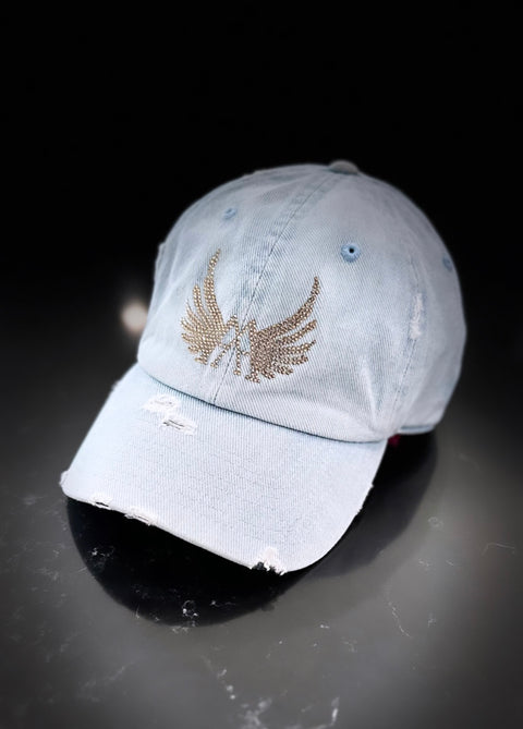 SWAROVSKI LOGO DENIM HAT